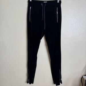 Rag & Bone Pants Women's S/P Black Velvet Drawstring Pockets Zippers
